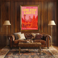 Dallas Lone Star Lights Skyline Poster