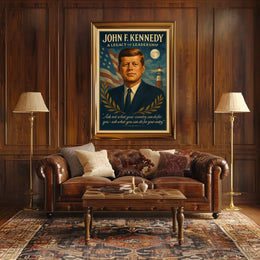 John F. Kennedy Vintage Leadership Poster Art