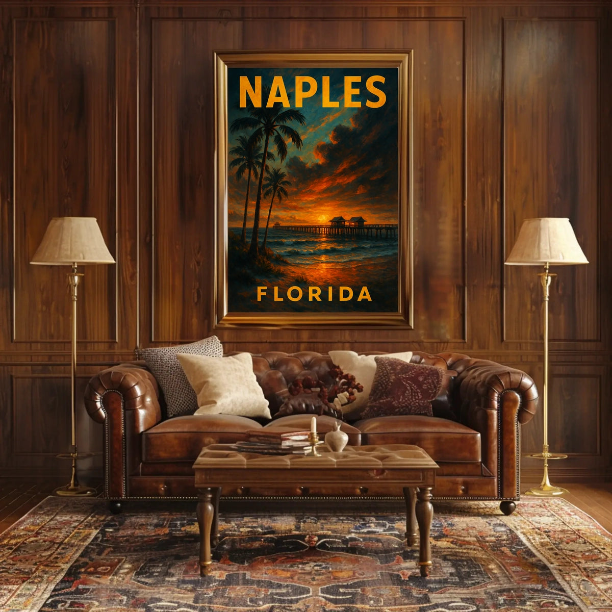 Naples Florida Sunset Poster Wall Art For Coastal Decor