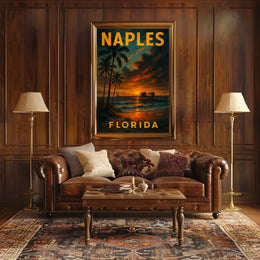 Naples Florida Sunset Poster Wall Art For Coastal Decor