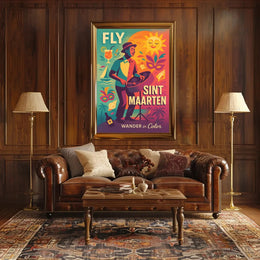Sint Maarten Island Festive Travel Poster PosterGoat
