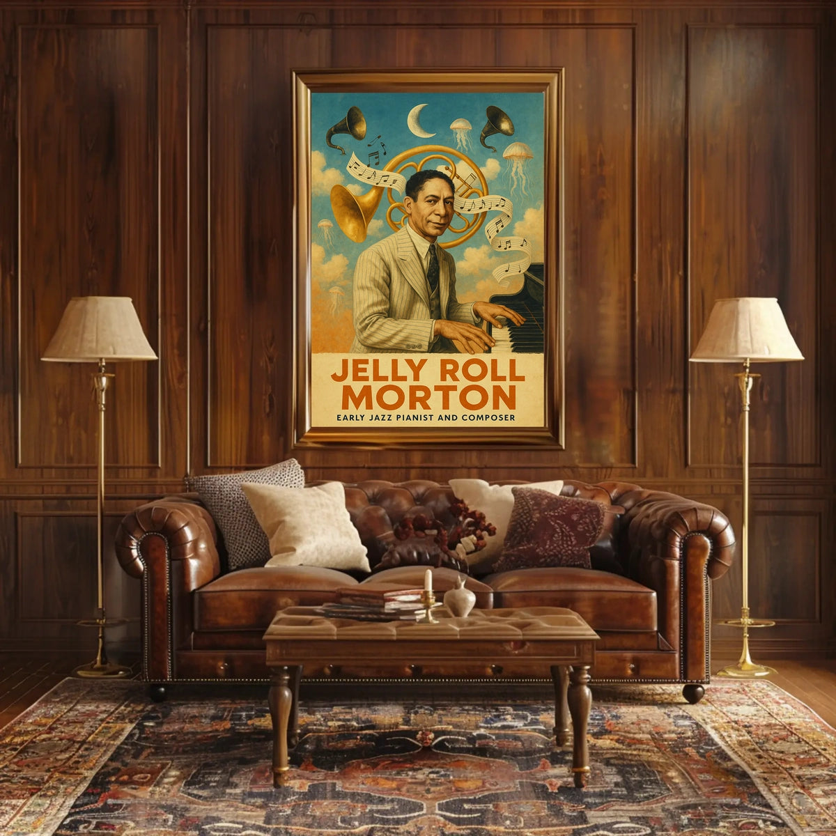 Jelly Roll Morton Early Jazz Pioneer Poster