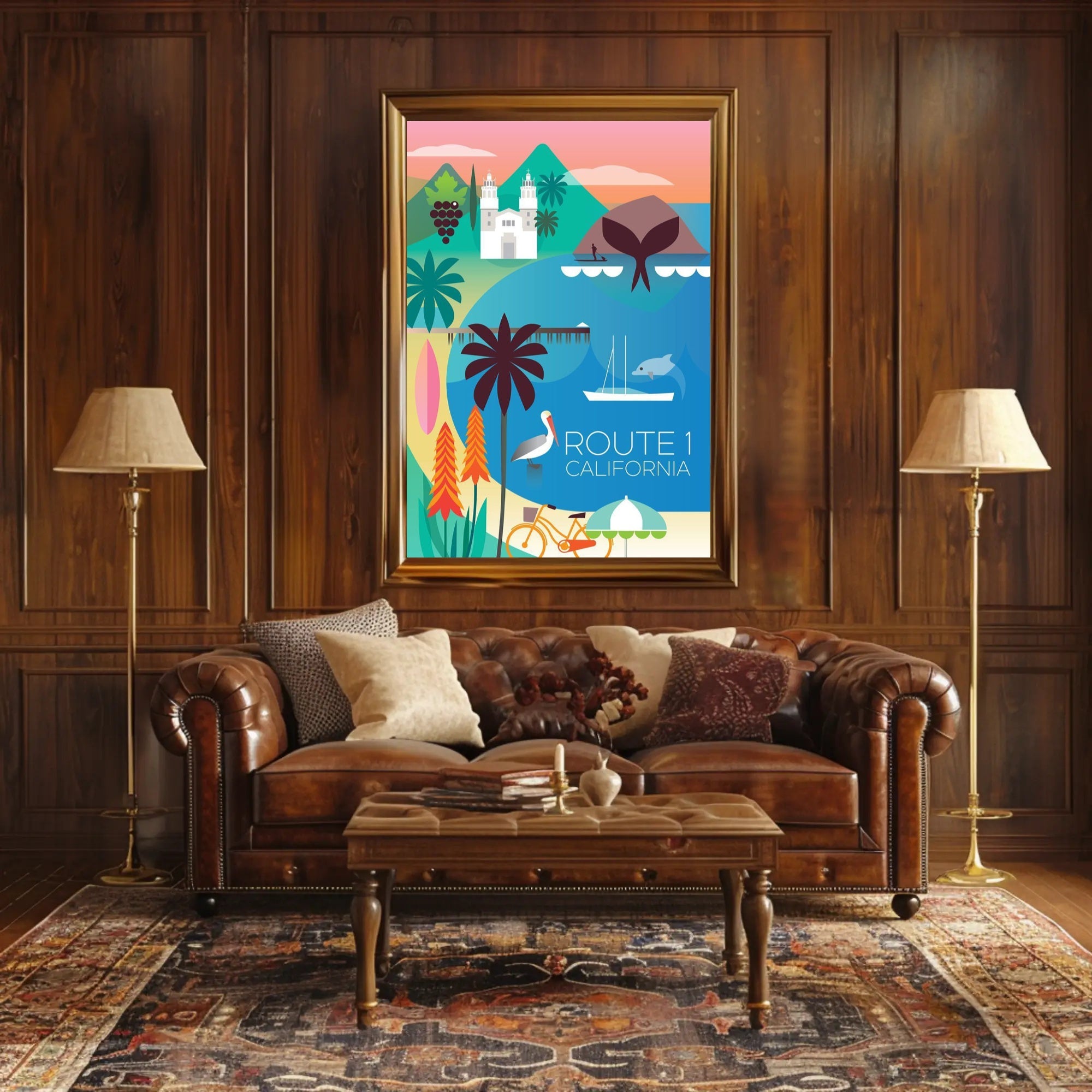 California Coastal Adventure Art – Travel Poster PosterGoat