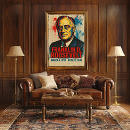 Franklin D. Roosevelt 32nd President of the United States Street Art Mashup Poster