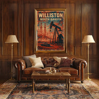Williston Oil Heritage Vintage Industrial Poster