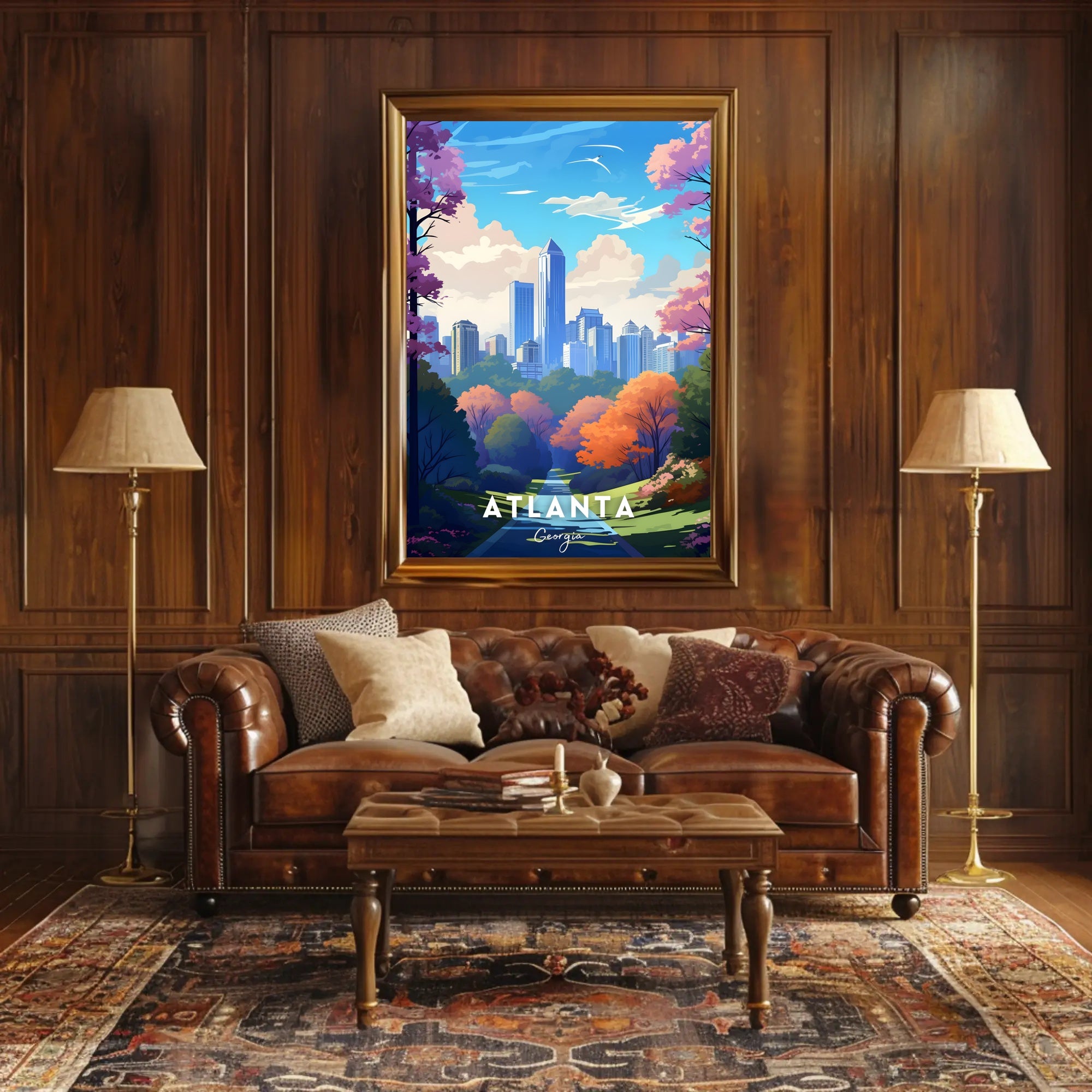Vibrant Atlanta Cityscape with Urban Park Vibes Poster