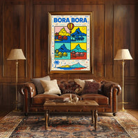 Tropical Bora Bora Pop Art Travel Poster PosterGoat