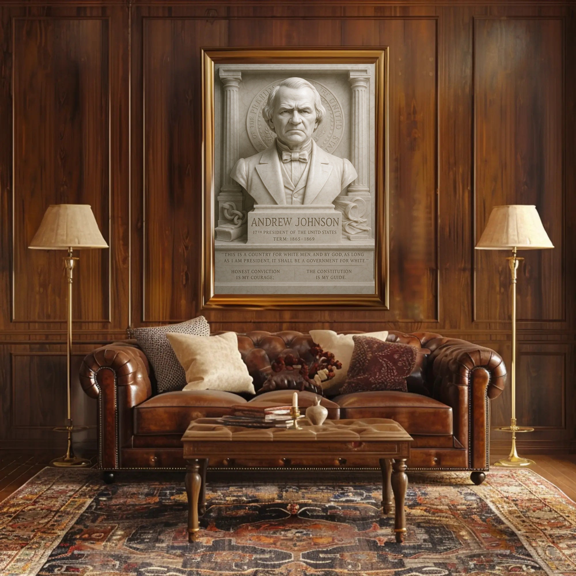 Andrew Johnson Bust Historical or Presidential Poster