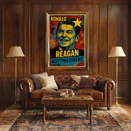 Ronald Reagan 40th President of the United States Graffiti Pop Art Poster