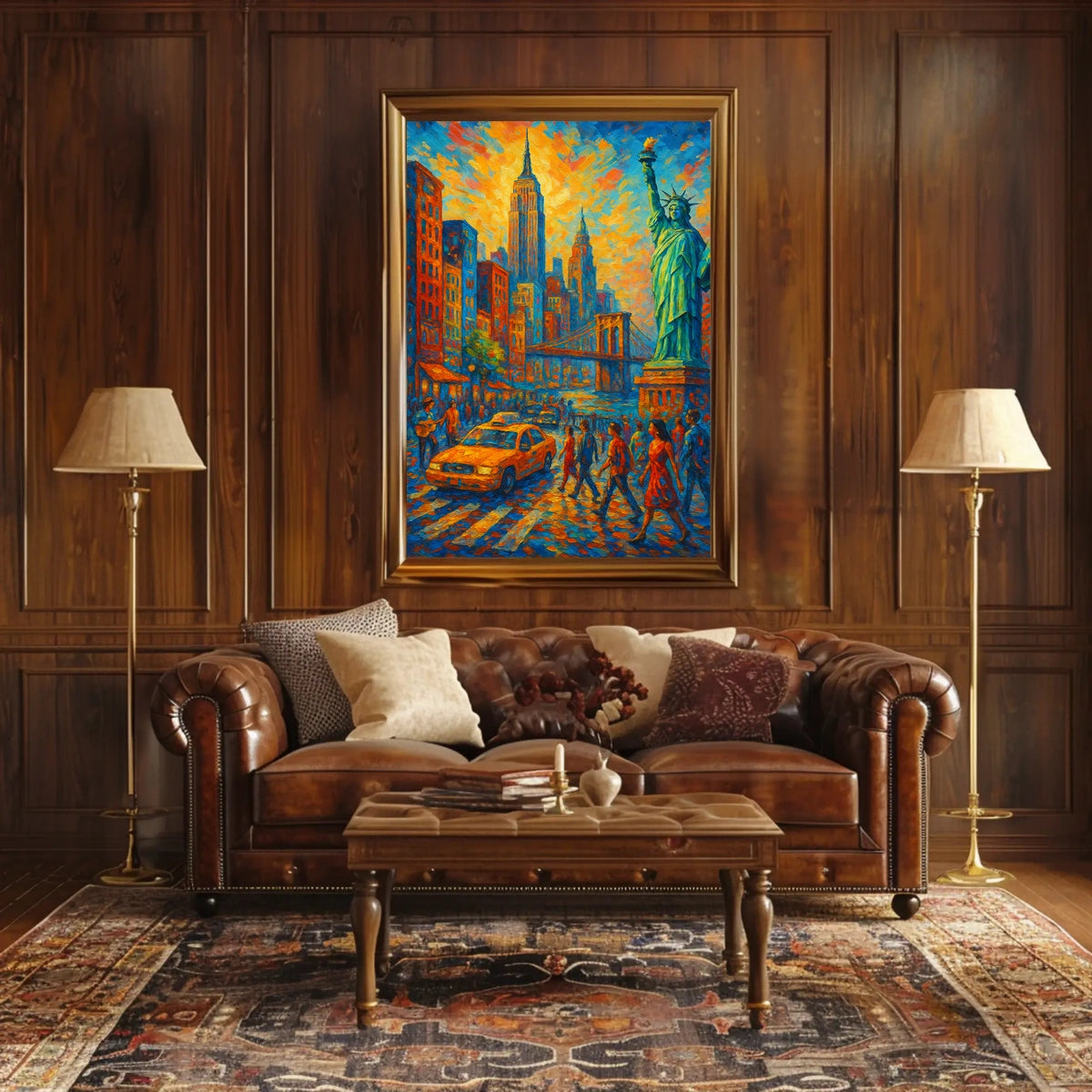 New York Cityscape Art Print Vibrant Impressionist For Home