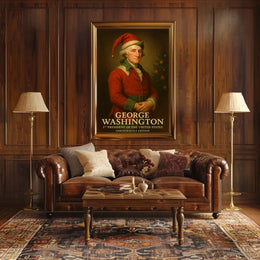 George Washington Christmas Elf Historical Poster