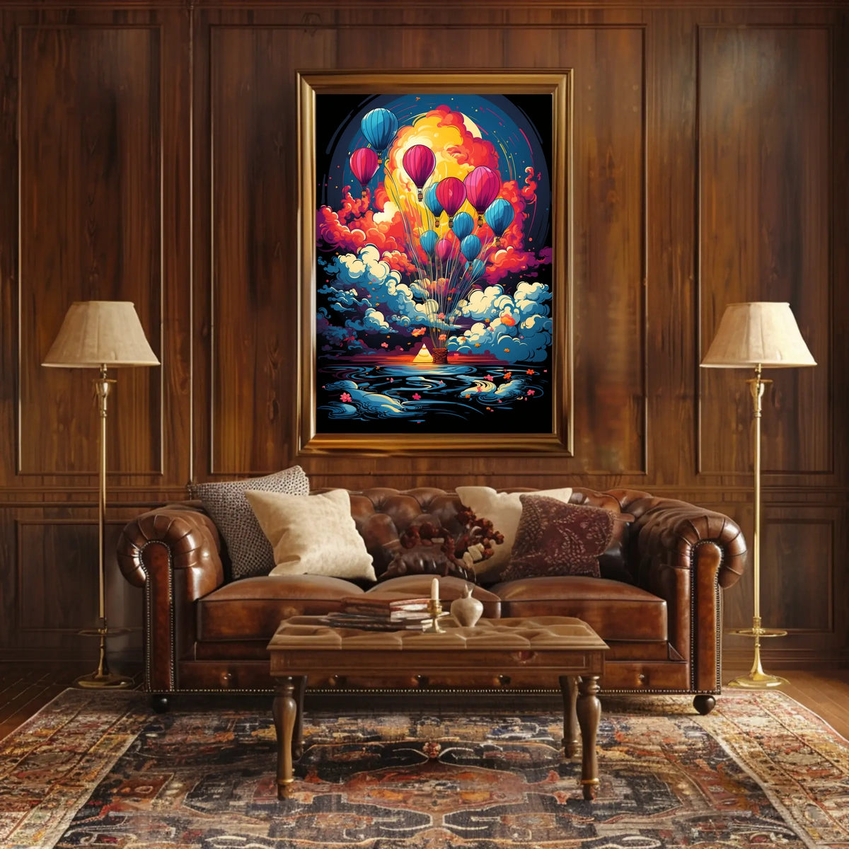 Fantasy Adventure Hot Air Balloon Art Poster