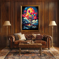 Fantasy Adventure Hot Air Balloon Art Poster