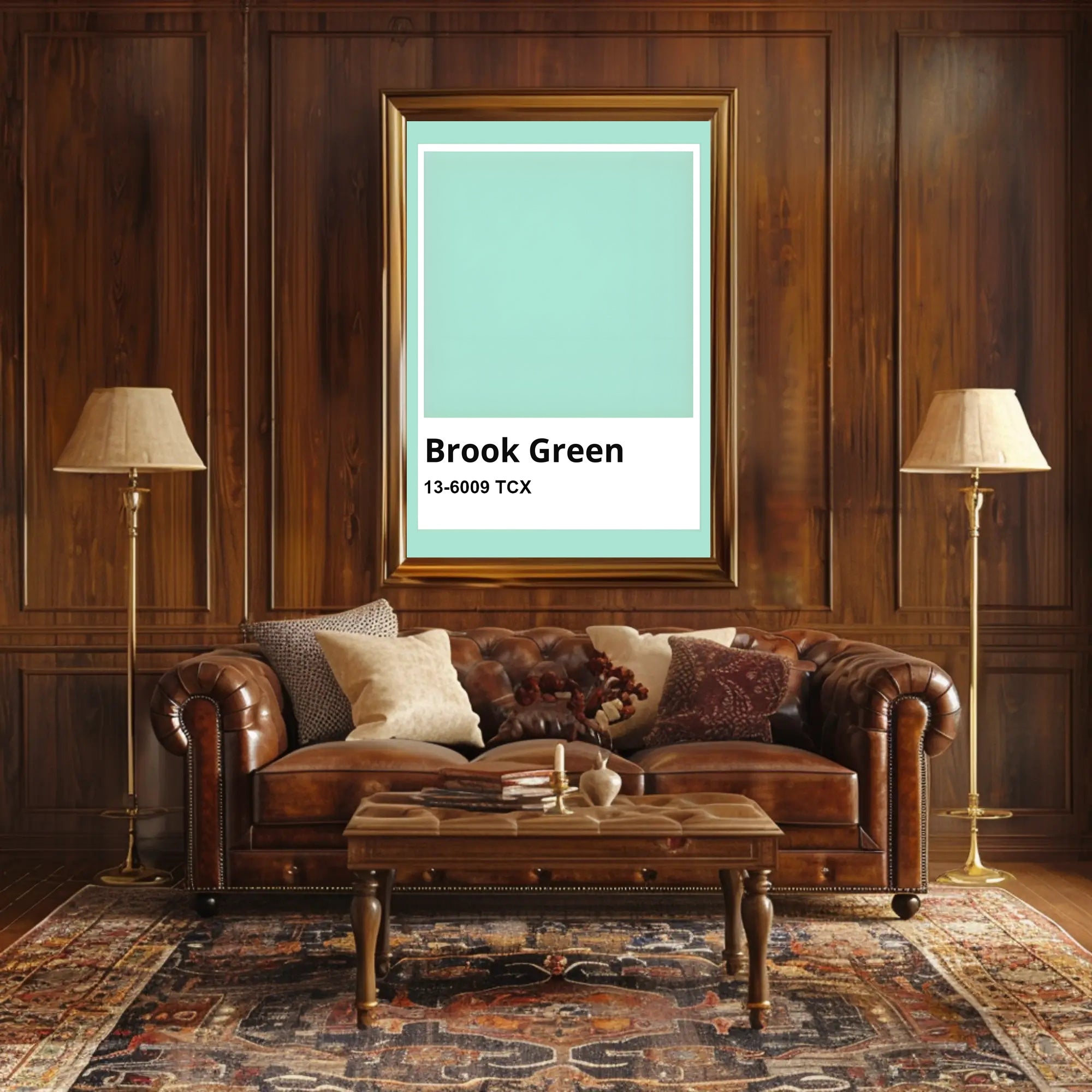 Minimalist Teal Green Interior Design Poster PosterGoat