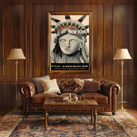 New York Adventure Pan American Poster Vintage Wall Art
