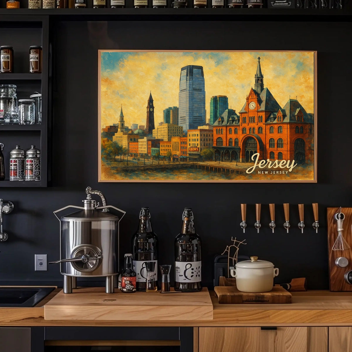 Jersey City Skyline Poster
