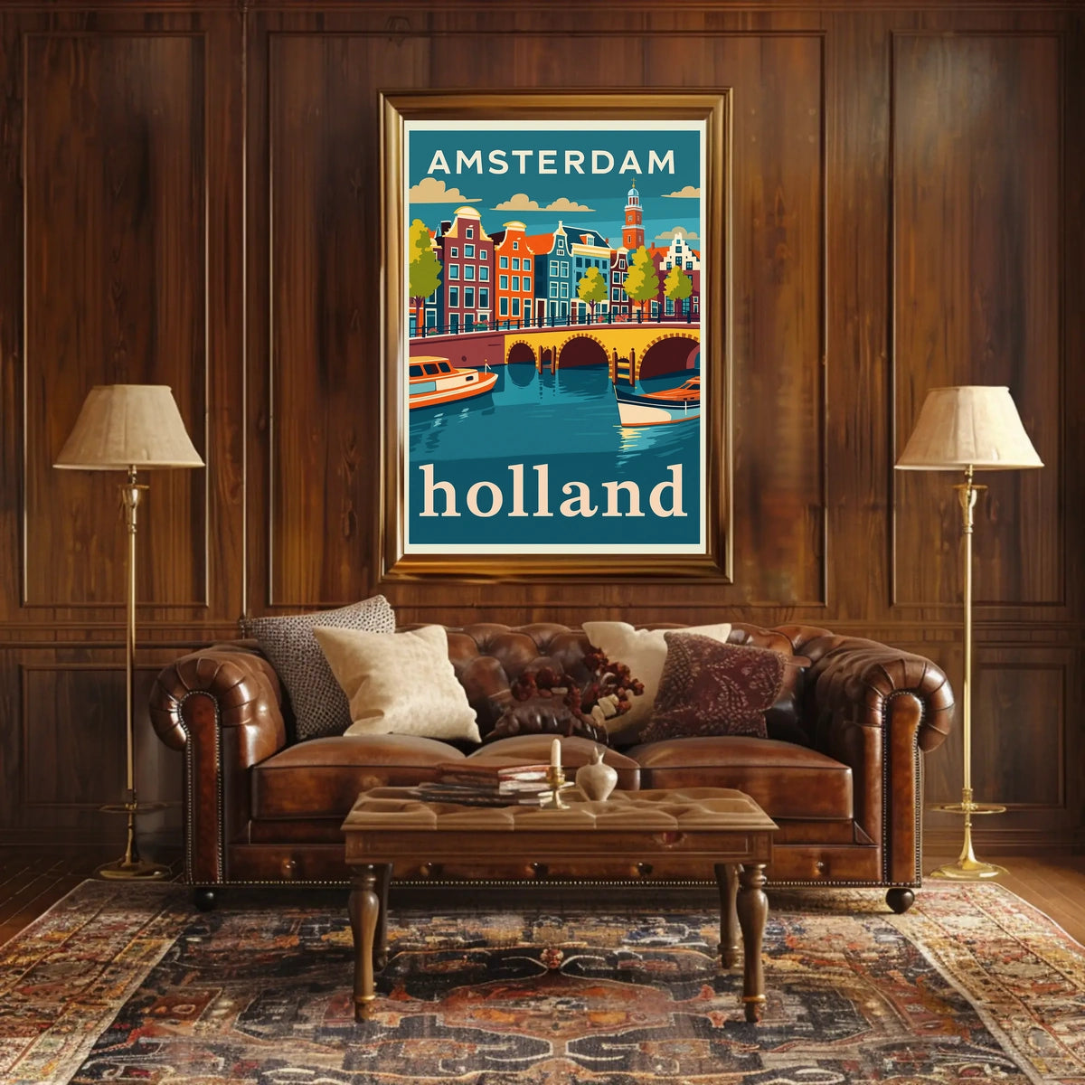 Amsterdam Holland Travel Poster