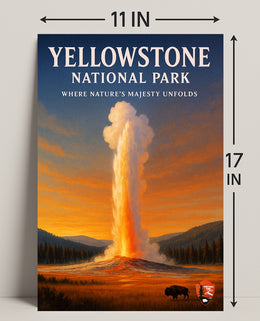 Yellowstone National Park Where Nature's Majesty Unfolds Poster PosterGoat