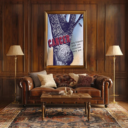 Cancer Awareness Poster with Urgent, Vintage Design Political or Propaganda Poster PosterGoat