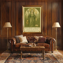 Saint Brigid of Ireland Vintage Cultural or Heritage Poster