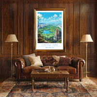 Central Park Serenity with Manhattan Skyline Urban or Cityscape Poster