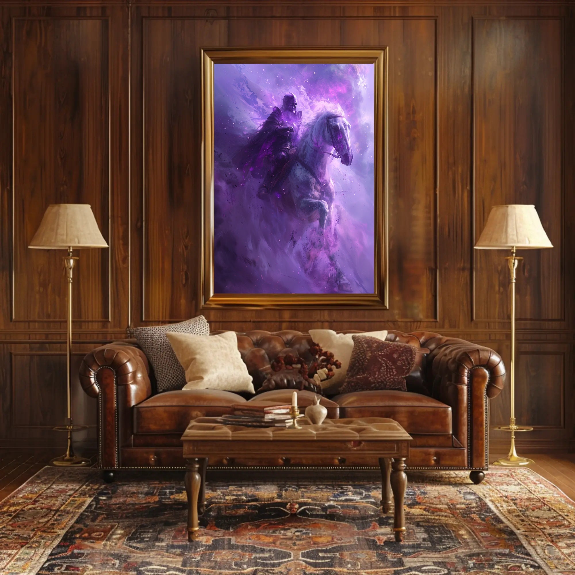 Dark Rider On Spectral Horse Fantasy or Mythology Poster PosterGoat