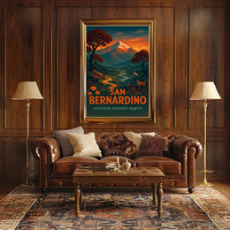 San Bernardino Nature Poster Vintage Travel Print