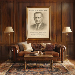 Lyndon B Johnson President Sketch Poster Art Print for Home Decor PosterGoat