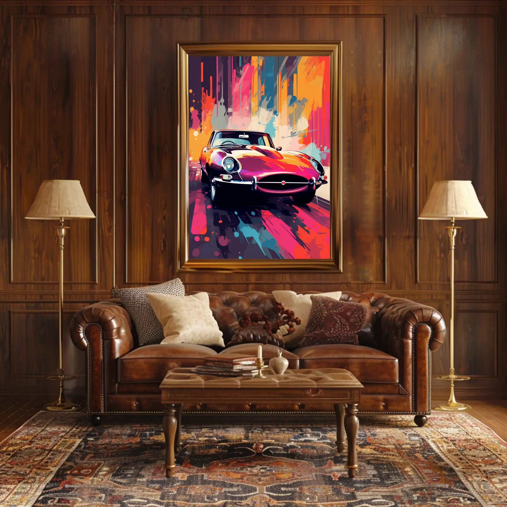 Vibrant Classic Car Art Poster