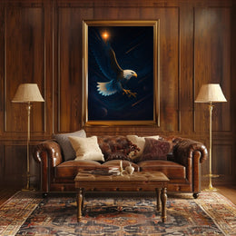 Majestic Eagle in Space Adventure Space or Astronomy Poster