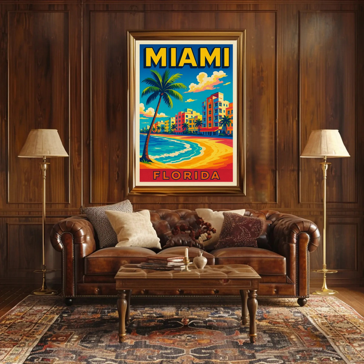 Miami Florida Vibrant Beachfront Poster