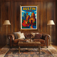 Austin, Texas Vibrant Cityscape Poster