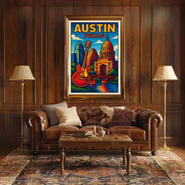 Austin, Texas Vibrant Cityscape Poster