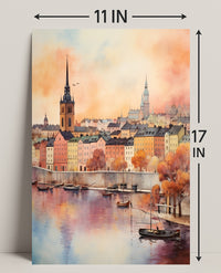 Serene Cityscape At Sunset Poster