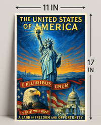 The United States of America Land of Freedom and Opportunity Poster PosterGoat