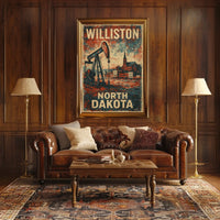 Williston North Dakota Travel Wanderlust Minimalist Poster