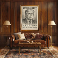 Donald Trump Enduring Leadership Engraved Portrait Poster