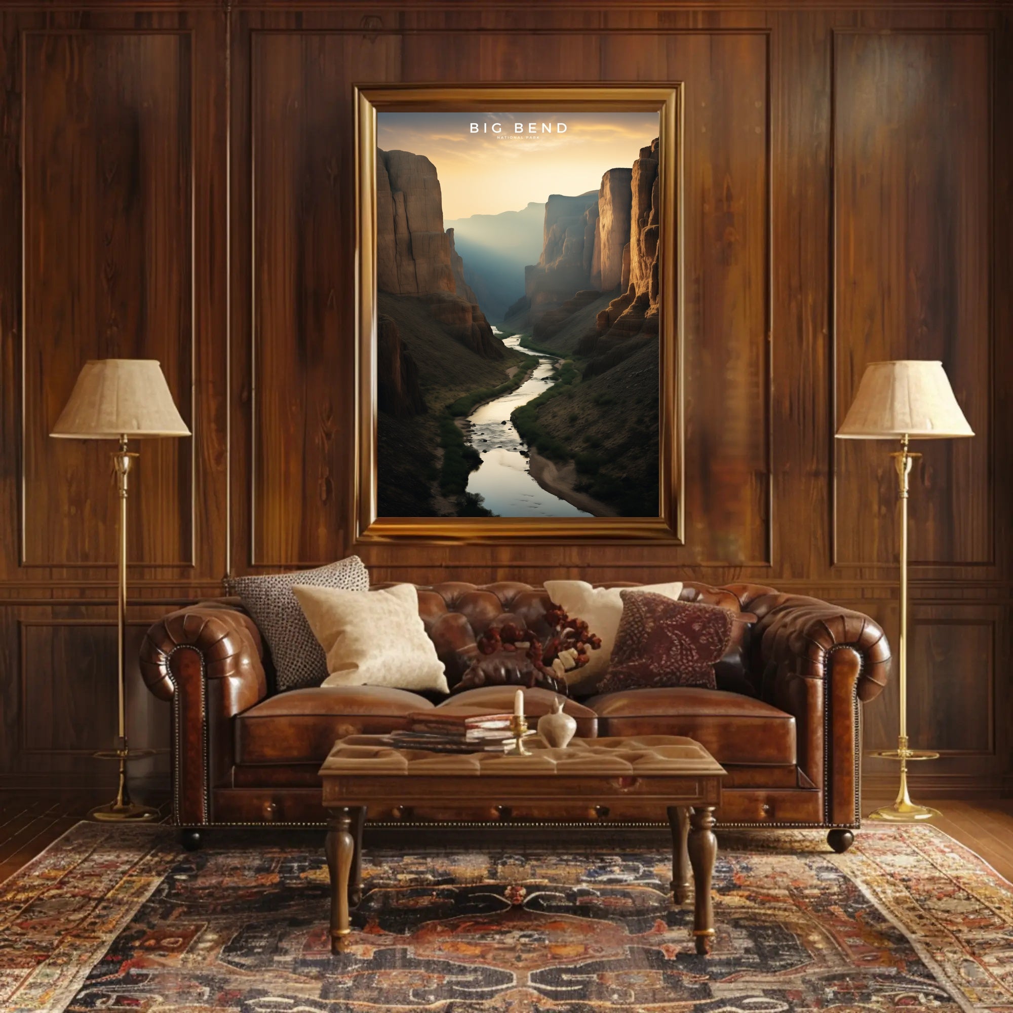 Big Bend Canyon Travel Poster Scenic Wall Art