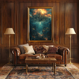 Fantastical Castle and Underwater City Fantasy Poster PosterGoat
