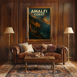 Amalfi Coast Poster Wall Art 18x24 Coastal Decor Print