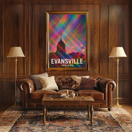 Evansville Indiana Scenic Travel Realism Poster