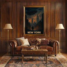 New York Futuristic Skyline Poster