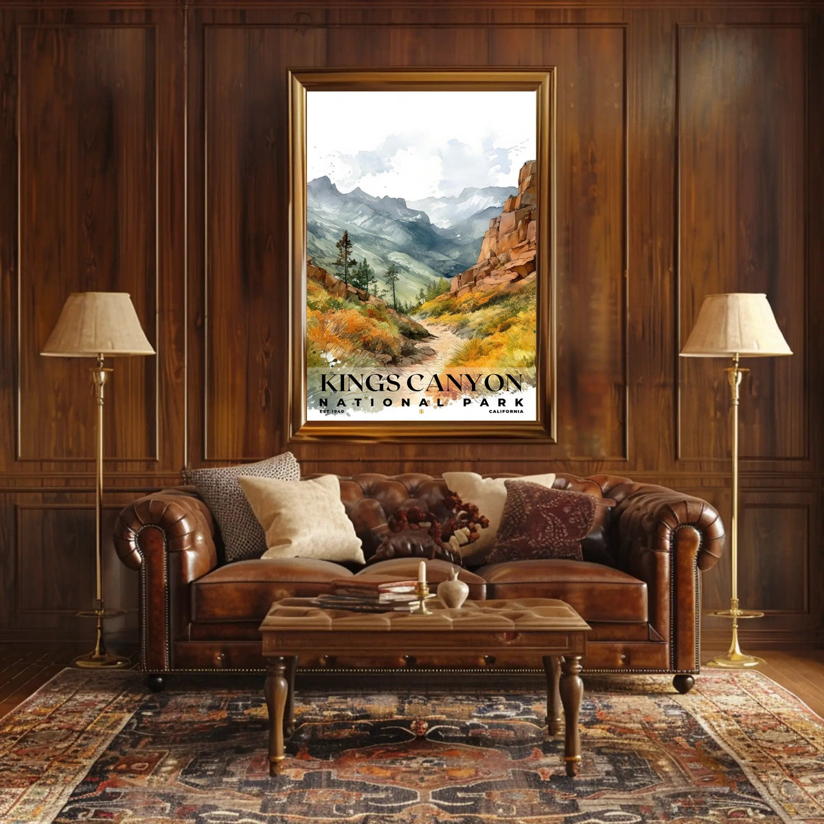 Kings Canyon Watercolor Wall Art Poster