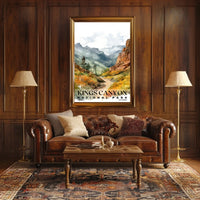 Kings Canyon Watercolor Wall Art Poster