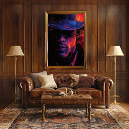 Mystery Noir Abstract Art Poster: Enigmatic Persona