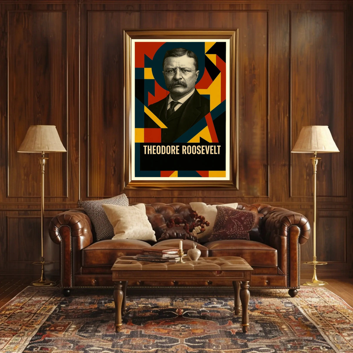 Theodore Roosevelt 26th President of the United States Abstract Pop Poster
