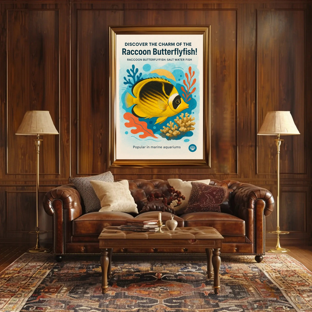 Discover the Charm of the Raccoon Butterflyfish Poster