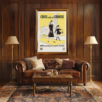 Pedestrian Safety Vintage Poster Mid-Century Educational or Infographic Poster PosterGoat