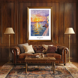 Mykonos Sunset Poster PosterGoat
