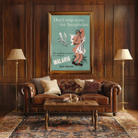 Malaria Prevention Humor: Vintage Educational Poster PosterGoat